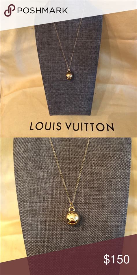 louis vuitton gold letter necklace|14k Louis Vuitton necklace.